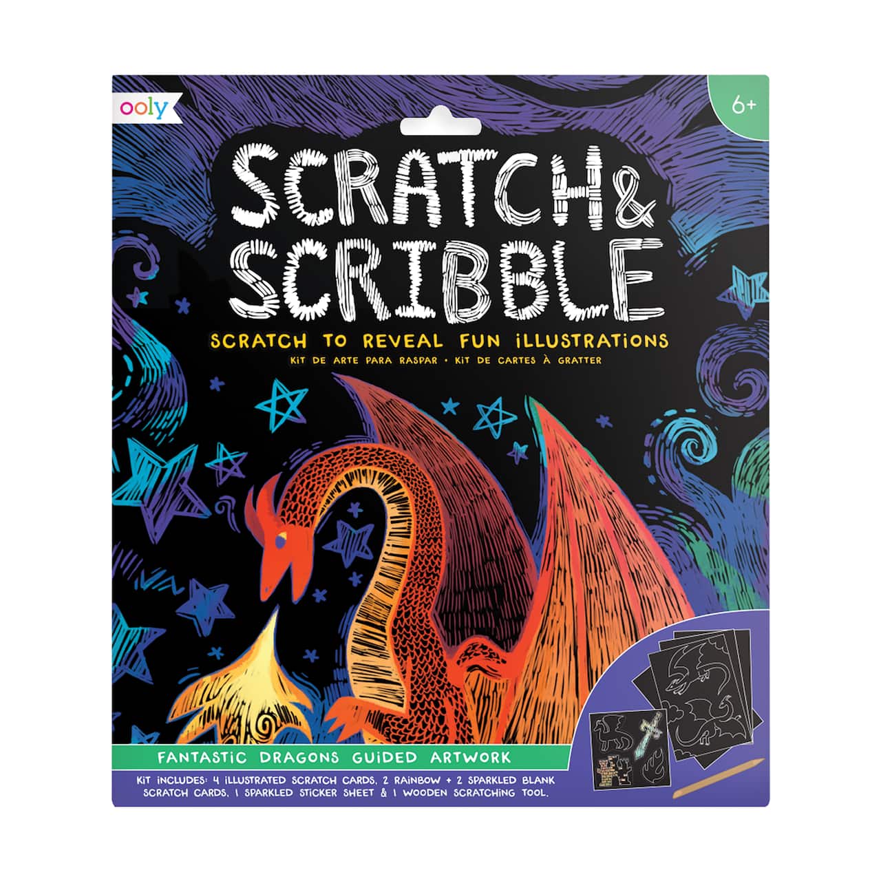 OOLY Fantastic Dragon Scratch & Scribble Art Kit